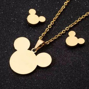 Mickey Mouse Gold Necklace 